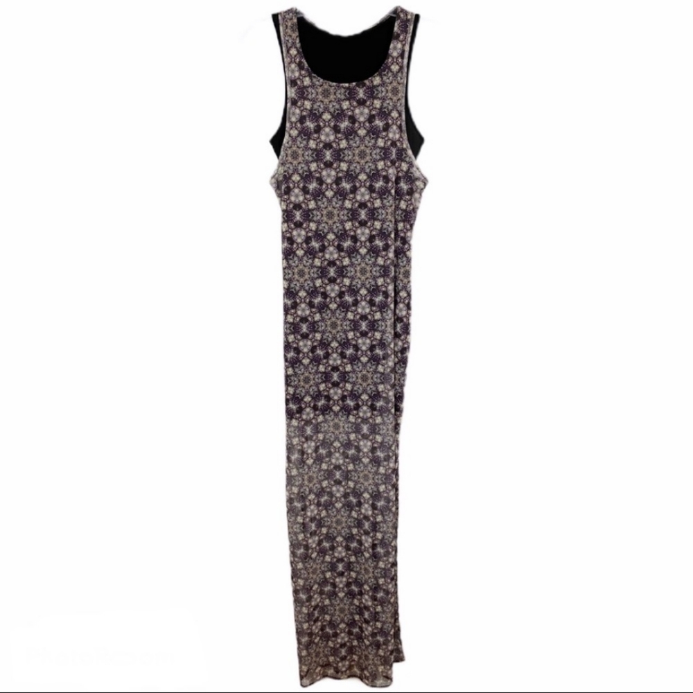 BCBGeneration Blue Fog Side Splits Maxi Dress